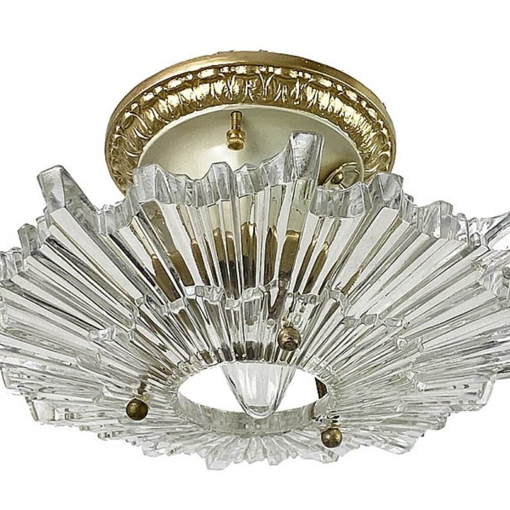 Antique Lightolier Sunburst Ceiling Light Fixture Circa 1925 - 1928 - Picture 16 of 16